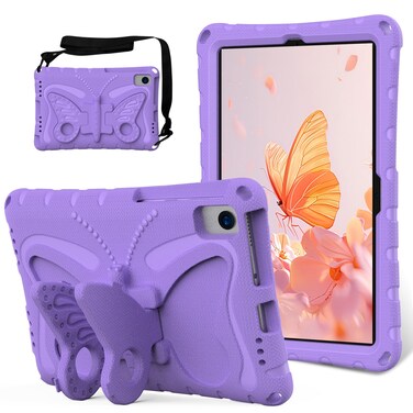 Case cover For Samsung Galaxy Tab S6 Lite 10.4 P620 Butterfly Bracket EVA Shockproof Tablet Case(Light Purple)
