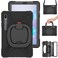 Case cover For Samsung Galaxy Tab S6 T860 Silicone + PC Protective Case with Holder &amp; Shoulder Strap(Black)