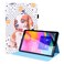 Case cover For Samsung Galaxy Tab A 10.1 2019 SM-T515 / SM-T510 Animal Pattern Horizontal Flip Leather Case with Holder &amp; Card Slots &amp; Photo Frame(Little Flower Dog)