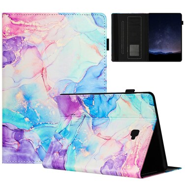 Case cover For Samsung Galaxy Tab A 10.1 T580 Marble Litchi Leather Smart Tablet Case(Purple Blue)