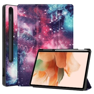 Case cover For Samsung Galaxy Tab S7 Lite T730 / T735 / Tab S7 FE T736 Custer Painted TPU Smart Tablet Leather Case with Sleep / Wake-up Function &amp; 3-Fold Holder &amp; Pen Slot(Galaxy Nebula)