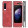Case cover For Samsung Galaxy Fold 4G / Fold 5G / W20 5G Shockproof Sewing Cow Pattern Skin PC + PU + TPU Case(Red)