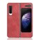 Case cover For Samsung Galaxy Fold 4G / Fold 5G / W20 5G Shockproof Sewing Cow Pattern Skin PC + PU + TPU Case(Red)