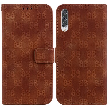 Case cover For Samsung Galaxy A50 / A30s / A50s Double 8-shaped Embossed Leather Phone Case(Brown)