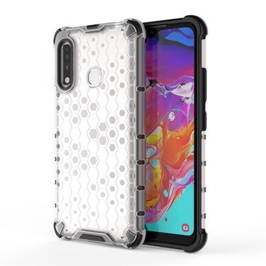 Case cover For Galaxy A70E Shockproof Honeycomb PC + TPU Case(White)