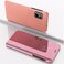 Case cover For Samsung Galaxy M40s Plated Mirror Horizontal Flip Leather Case with Holder(Rose Gold)