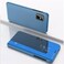 Case cover For Samsung Galaxy M40s Plated Mirror Horizontal Flip Leather Case with Holder(Blue)