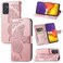 Case cover For Samsung Galaxy A82 5G Butterfly Love Flower Embossed Horizontal Flip Leather Case with Bracket / Card Slot / Wallet / Lanyard(Rose Gold)