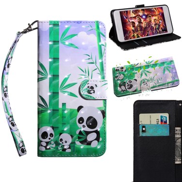 Case cover 3D Painting Pattern Coloured Drawing Horizontal Flip TPU + PU Leather Case with Holder &amp; Card Slots &amp; Wallet For Galaxy J4 (EU version)(Bamboo Panda)