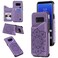 Case cover For Samsung Galaxy S8 Flower Embossing Pattern Shockproof Protective Case with Holder &amp; Card Slots &amp; Photo Frame(Purple)