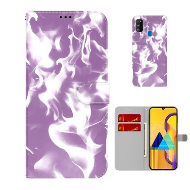 Case cover For Samsung Galaxy M30s / M20s Cloud Fog Pattern Horizontal Flip Leather Case with Holder &amp; Card Slot &amp; Wallet(Purple)
