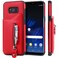 Case cover For Galaxy S8 Plus Solid Color Double Buckle Zipper Shockproof Protective Case(Red)