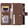 Case cover For Galaxy Note9 2 in 1 Solid Color Zipper Shockproof Protective Case with Card Slots &amp; Bracket &amp; Photo Holder &amp; Wallet Function(Brown)