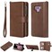 Case cover For Galaxy Note9 2 in 1 Solid Color Zipper Shockproof Protective Case with Card Slots &amp; Bracket &amp; Photo Holder &amp; Wallet Function(Brown)