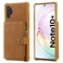 Case cover For Galaxy Note 10 Plus Zipper Shockproof Protective Case with Card Slots &amp; Bracket &amp; Photo Holder &amp; Wallet Function(Brown)