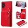 Case cover For Galaxy Note 10 Plus Dual Buckles Zipper Shockproof Back Cover Protective Case with Holder &amp; Card Slots &amp; Wallet &amp; Lanyard &amp; Photos Frames(Red)