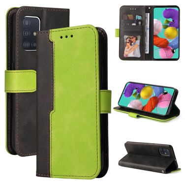 Case cover For Samsung Galaxy A51 4G / M40s 4G Business Stitching-Color Horizontal Flip PU Leather Case with Holder &amp; Card Slots &amp; Photo Frame(Green)