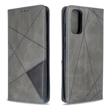 Case cover For Galaxy S20 Rhombus Texture Horizontal Flip Magnetic Leather Case with Holder &amp; Card Slots(Grey)