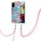 Case cover For Samsung Galaxy A71 5G Electroplating Pattern IMD TPU Shockproof Case with Neck Lanyard(Milky Way Blue Marble)