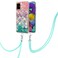 Case cover For Samsung Galaxy A51 Electroplating Pattern IMD TPU Shockproof Case with Neck Lanyard(Colorful Scales)