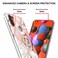 Case cover For Samsung Galaxy M11/A11 US/EU Verison Electroplating Splicing Marble Flower Pattern TPU Shockproof Case with Rhinestone Ring Holder(Pink Flower)