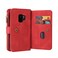 Case cover For Samsung Galaxy S9 Skin Feel PU + TPU Horizontal Flip Leather Case with Holder &amp; 15 Cards Slot &amp; Wallet &amp; Zipper Pocket &amp; Lanyard(Red)