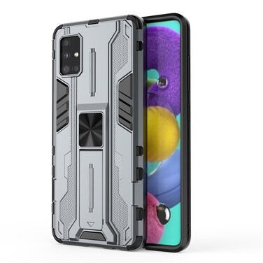 Case cover For Samsung Galaxy A51 Supersonic PC + TPU Shock-proof Phone Case with Holder(Grey)