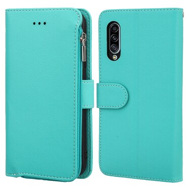 Case cover For Samsung Galaxy A90 5G Microfiber Zipper Horizontal Flip Leather Case(Green)
