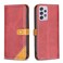 Case cover For Samsung Galaxy A52 5G / 4G Color Matching Double Sewing Thread Leather Phone Case(Red)