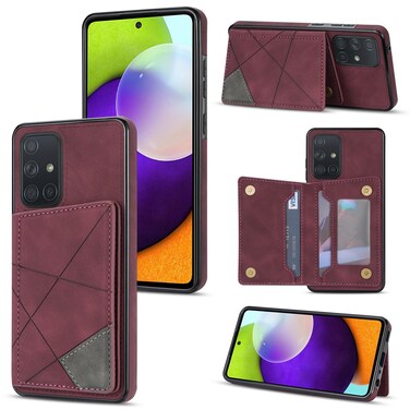 Case cover For Samsung Galaxy A51 4G Line Card Holder Phone Case(Wine Red)