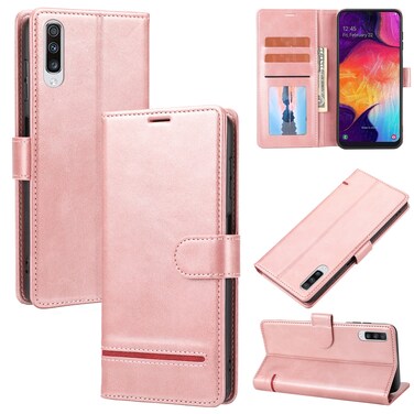 Case cover For Samsung Galaxy A50 Classic Wallet Flip Leather Phone Case(Pink)