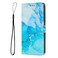 Case cover For Samsung Galaxy S21 Ultra 5G Painted Marble Pattern Leather Phone Case(Blue Green)