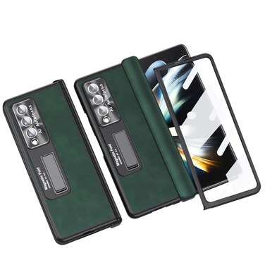 Case cover For Samsung Galaxy Z Fold3 5G Napa Texture All-inclusive Phone Case(Green)