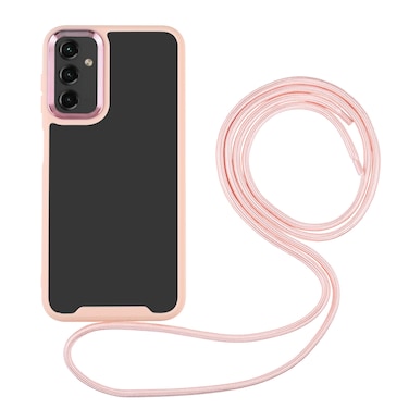 Case cover For Samsung Galaxy A14 5G Electroplating Hawkeye Phone Case with Lanyard(Pink)