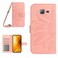 Case cover For Samsung Galaxy J2 Prime Skin Feel Sun Flower Pattern Flip Leather Phone Case with Lanyard(Pink)