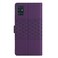 Case cover For Samsung Galaxy A51 Diamond Embossed Skin Feel Leather Phone Case with Lanyard(Purple)