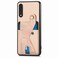 Case cover For Samsung Galaxy A50 Carbon Fiber Wallet Flip Card K-shaped Holder Phone Case(Khaki)