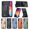 Case cover For Samsung Galaxy A50 Carbon Fiber Wallet Flip Card K-shaped Holder Phone Case(Khaki)