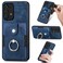 Case cover For Samsung Galaxy A33 5G Retro Skin-feel Ring Card Wallet Phone Case(Blue)