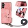 Case cover For Samsung Galaxy  A13 5G Crossbody Multi-function Zipper Wallet Phone Case(Pink)
