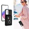 Case cover For Samsung Galaxy A33 5G Organ Card Bag Ring Holder PU Phone Case with Lanyard(Black)