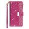 Case cover For Samsung Galaxy S9 Multi-card Slots Starry Sky Laser Carving Glitter Zipper Horizontal Flip Leather Case with Holder &amp; Wallet &amp; Lanyard(Rose Red)