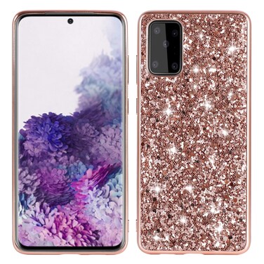 Case cover For Samsung Galaxy A51 5G Glitter Powder Shockproof TPU Protective Case(Rose Gold)