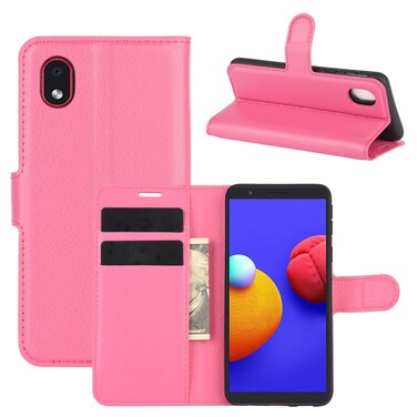 Case cover For Samsung Galaxy A01 Core / M01 Core Litchi Texture Horizontal Flip Protective Case with Holder &amp; Card Slots &amp; Wallet(Rose red)