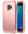 Case cover For Samsung Galaxy J2 Core PC + Silicone Three-piece Shockproof Protection Case(Rose Gold)