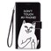 Case cover For Samsung Galaxy A40 Coloured Drawing Cross Texture Horizontal Flip PU Leather Case with Holder &amp; Card Slots &amp; Wallet &amp; Lanyard(Middle Finger White Cat)