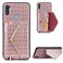 Case cover For Samsung Galaxy A11 Crocodile Pattern Envelope Card Package Phone Case With Magnet And Bracket Function(Rose Gold)