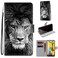 Case cover For Samsung Galaxy M31 Coloured Drawing Cross Texture Horizontal Flip PU Leather Case with Holder &amp; Card Slots &amp; Wallet &amp; Lanyard(Black and White Lion Head)