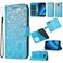 Case cover For Samsung Galaxy A5 (2017) Skin Feel Embossed Sunflower Horizontal Flip Leather Case with Holder &amp; Card Slots &amp; Wallet &amp; Lanyard(Blue)