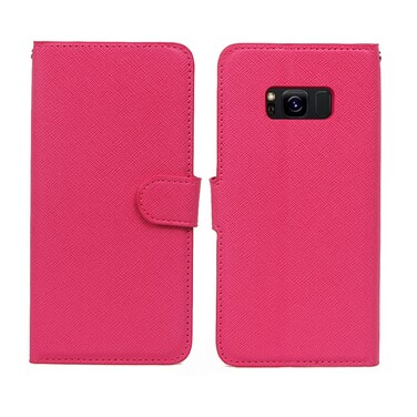 Case cover For Samsung Galaxy S8 Cross Texture Detachable Leather Phone Case(Rose Red)